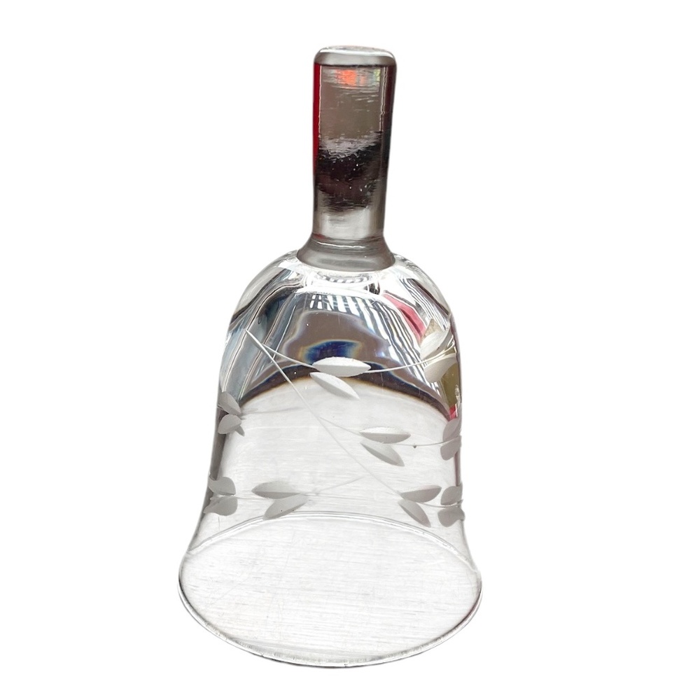 Cristallerie Antonio Imperatore Crystal Glass Etched Bell No‎ Clapper